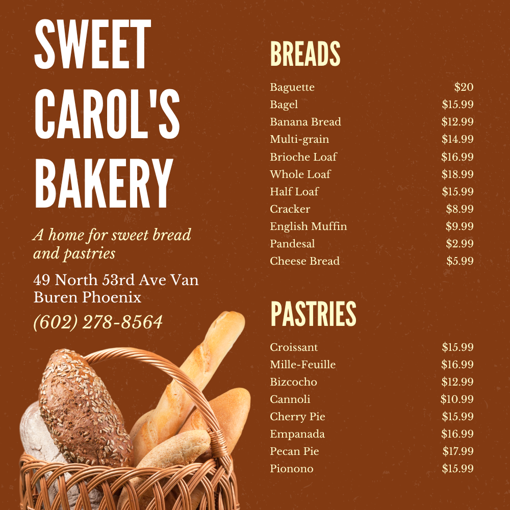 Menu Poster