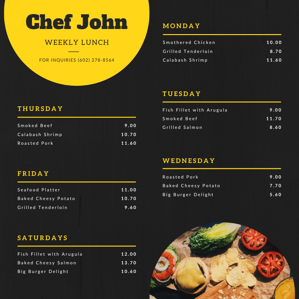 Menu Poster